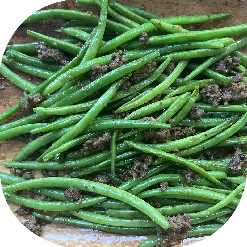 Sauteed French Beans with Ground Beef