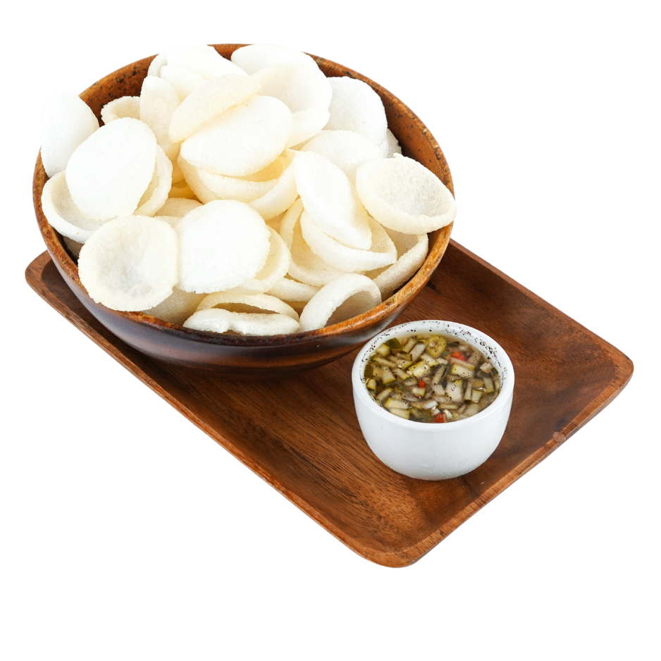 Prawn Chips with Oink Tangy Sweet Dip